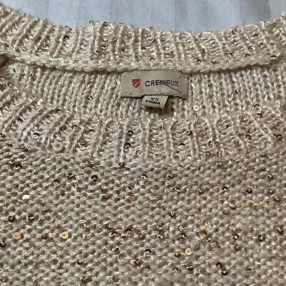 CREMIEUX cream and sequined sweater XS - Picture 2 of 3